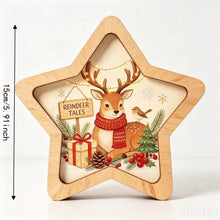 Merry Christmas Wooden Christmas Decoration Star Shape Snowman Deer Home Ornaments Rabbit Santa Claus Wall Decor New Year Gift