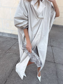 Solid Casual Long Trench Coat Women Lapel Collar Single Breasted Batwing Sleeve Windbreaker 2026 High Street Oversized Outerwear