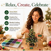 Handmade DIY Beaded Christmas Tree Making Kit Mini Crystal Bead Christmas Tree Desktop Decor Christmas DIY Craft Supplies Creati