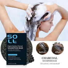 Barra de champú natural de carbón vegetal para oscurecer el cabello, jabón para oscurecer las canas, champú sólido de carbón de bambú para cabello negro