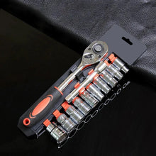12Pcs Wrench Socket Set Short Socket Ratchet Hand Tool Kit for Car Motorcycle Bicycle Repair