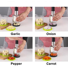 Manual Hand Press Garlic Onion Chopper Vegetable Food Chopper Processor Dicer