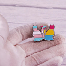 Trans Pansexual Pride Cats Enamel Pin Transgender LGBTQ+ Brooch Badge Clothes Hat Backpack Decoration Jewelry