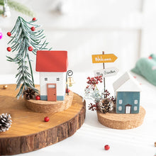 Christmas Collectible Buildings & Accessorie Figurine Ornaments Winter Wooden House Tabletop Scenes Holiday Tabletop Home Decor