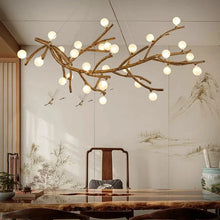 Modern Nordic Retro LED Chandelier For Living Bedroom Tree Branch Art Ceiling Pendant Lights Brown Antique Hanging Lamp Decor Li