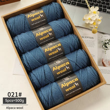 500g Alpaca Wool 245 Chunky Knitting Yarn Multi-Color Autumn and Winter Fashionable Gift for Men and Women DIY Knitting Material Kit for Warm Sweaters, Coats, Scarves, Hats, Gloves, Leg Warmers, Knee Pads Yarn Balls 5Pcs/Pack