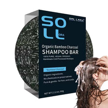 Barra de champú natural de carbón vegetal para oscurecer el cabello, jabón para oscurecer las canas, champú sólido de carbón de bambú para cabello negro