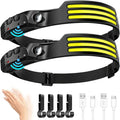 USB Rechargeable COB LED Induction Headlamp With 1200mAh Built-in Battery Head Flashlight Outdoor Camping Fishing Head Lantern