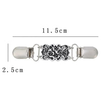 Retro Cardigan Clips Fasteners Flower Pattern Back Cinch Clips Sweater Shawl Dress Collar Brooch Clips for Women Girls Clothing