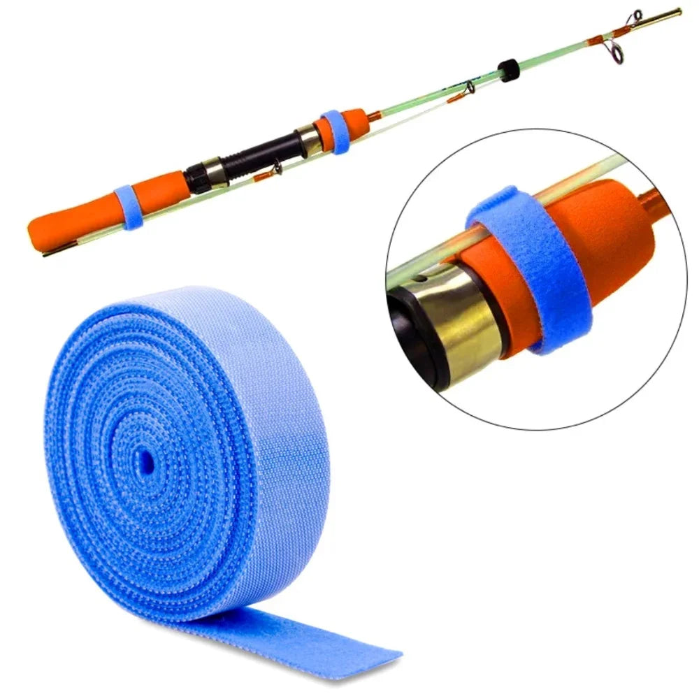 New Fishing Rod Tie Holder Strap Suspender Fastener Hook Loop Ties Belt Fishing Rod Strapping Wrap Band Outdoor Fish Tool