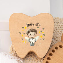Caja de recuerdo para dientes personalizada, regalo para baby shower, caja para guardar el primer corte de pelo y dientes, regalo personalizado, caja de madera para el Hada de los Dientes