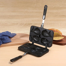 Taiyaki Fish Shape Waffle Maker Aluminum Alloy Double-Sided Uncoated 6-Cavity Mold Pan for Snacks Cakes Non-Stick Surface