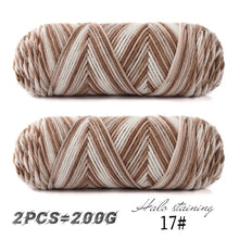 2 PCs Colorful 5-strand Dyed Milk Cotton Baby Sweater Yarn Self Woven Scarf Medium Thick Handmade DIY Woven Crochet Material Bag