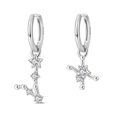 Nuevos pendientes de botón de plata de ley 925, serie de los doce signos del zodiaco con circonitas, joyería de boda para mujer, moda para chicas.