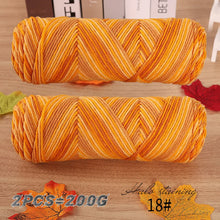2 PCs Colorful 5-strand Dyed Milk Cotton Baby Sweater Yarn Self Woven Scarf Medium Thick Handmade DIY Woven Crochet Material Bag