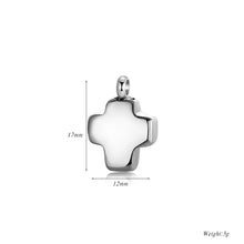 Colgante de mini urna de cremación de acero inoxidable con forma de corazón/cruz/estrella/candado para collar/pulsera, joyería conmemorativa al por mayor