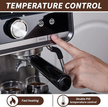 Espresso Machine with Grinder, Professional Espresso Maker with Milk Frother Steam Wand, 20 Bar Barista Cappuccino Machine,1450W