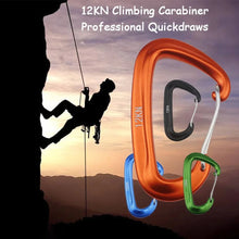 12KN Climbing Carabiners Heavy Duty D-type Clips Aluminum Alloy Hook for Hcks Camping
