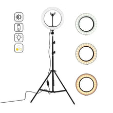 10" LED Selfie Ring Light Home Stuido Lighting Dimmable Round Lamp Tripod Trepied Makeup Selfie Ring Lamp Phone LIGHT FOR VIDEO