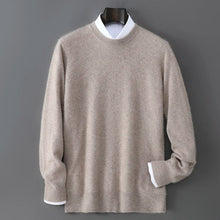 New Autumn And Winter Pure Wool Sweater Men's Round Neck Loose Thick Pullover Sweater Solid Color Cashmere Knitted Base Sweaters