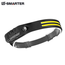 6 Modes LED Induction Headlamp COB Sensor Head Lamp Rechargeable Built-in Battery Flashlight Outdoor Work Lighting Headlights