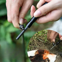 2026 Outdoor Flint and Steel Waterproof Emergency Fire Starter, Camping Equipment Zinc Magnesium Rod Multi-functional Fire Stick