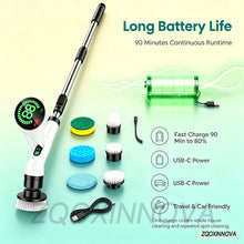 Electric Spin Scrubber, Bathroom Cordless Cleaning Brush Power Scrubber with  Replaceable Brush Heads, Electric Cleaning Brush