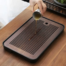 Portable Detachable Bamboo Tea Table Dry Wet Dual Use KungFu Tea Tray with Drainage Easy to Clean Household Storage Tray