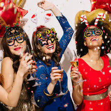 16/8pcs Happy New Year Paper Glasses 2026 Eyeglasses Frame Photo Booth Props New Year's Eve Christmas Party Decor Supplies