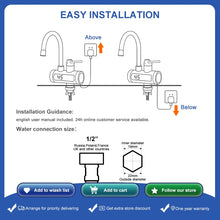 Instant Electric Water Heater 3300W EU Plug Under Sink 220V Kitchen Bathroom Tankless Hot Water Faucet Heater 360° Rotatable