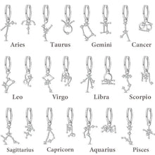 Nuevos pendientes de botón de plata de ley 925, serie de los doce signos del zodiaco con circonitas, joyería de boda para mujer, moda para chicas.