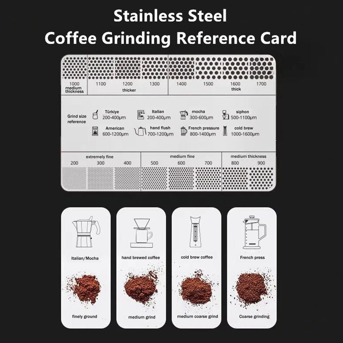 1Pc Coffee Powder Grinder Thickness Comparison Card Grinding Reference Scale Accurate Measurement Coffee Accessories