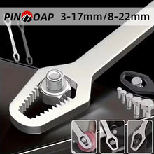 PINMOAP 1PC Multi Functional Wrench With Adjustable Self Tightening Double Head Wrench Convenient Tool For Cars Bicycles Homes