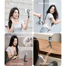 Foldable Phone Tripod Carabiner-Mounted For iPhone 17 16 15 18 Portable Dual-side Magnetic Tripod Desk Mount Phone Handle Holder