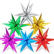 8/10/12Pcs Silver Gold Rose Red Blue Star Starburst Foil Balloons Cone Foil Balloons Birthday Wedding Christmas  Party Decor