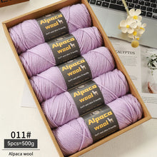 500g Alpaca Wool 245 Chunky Knitting Yarn Multi-Color Autumn and Winter Fashionable Gift for Men and Women DIY Knitting Material Kit for Warm Sweaters, Coats, Scarves, Hats, Gloves, Leg Warmers, Knee Pads Yarn Balls 5Pcs/Pack