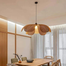 2025 Rattan Weaving Hanging Lamps For Ceiling Wicker Lamp Petals Pendant Lights Flower Japan Style Chandelier Loft Home Decorati
