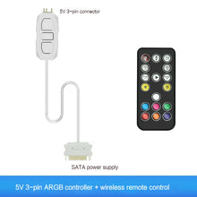 Coolcirc ARGB Controller 5V 3pin To SATA Power Supply Mini RGB Controller 3PIN Hub For Computer CPU Case Fan LED Light Radiator