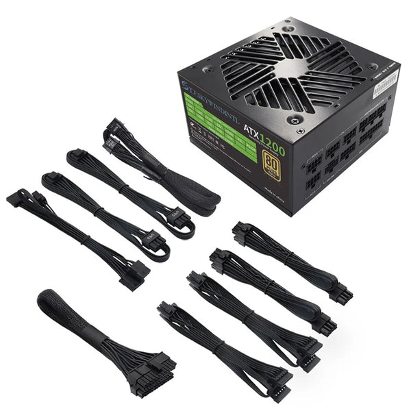 Fuente de alimentación para PC PCIe 5.0 de 1200 W, totalmente modular, fuente de alimentación ATX para PC, GPU, gráficos de juegos