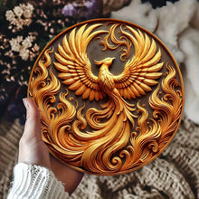 Round Wooden Bird Wall Plaque, 20cm Vintage Print for Home and Garden Decor