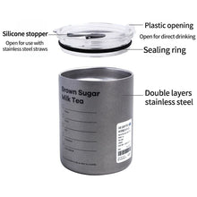 600ml Thermos Portable Stainless Steel Coffee Cup Thermos Bottle with Straw Insulation Drinkware Does Not Contain BPA