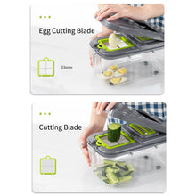 22 in 1 Multifunctional Vegetable Chopper Manual Chopper with Container Food Chopper Cutter for Onion Garlic Carrot Potato With