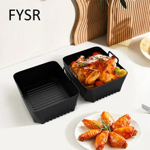 Molde de silicona para freidora de aire, bandeja de repuesto para cesta de freidora Ninja, bandeja de horno reutilizable, revestimiento antiadherente de silicona para freidora de aire