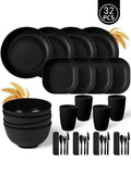4/32pcs Plastic cutlery set reusable cutlery suitable for 4 people can be used as school student supplies Christmas gifts