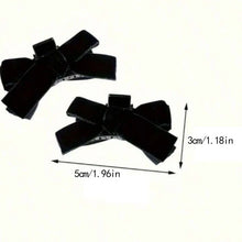 2pcs Black Bow Small Grab Clip Women's Autumn And Winter Vintage Velvet Bangle Clip Hair Clip Style Princess Hair Clip Headwear