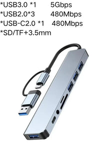 USB C Hub Multiport Adapter for Xiaomi Phone and Tablet, Data and Charging - image 3
