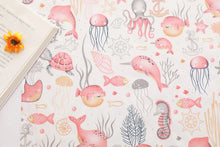 New pink green marine animal print cotton fabric for sewing craft cloth quilting baby dress tecido diy patchwork handmade tissu