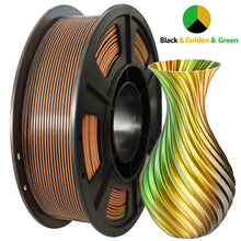 Multicolor 3D Printer Filament,Dual/Tri Color 1.75mm PLA Silk Shiny Printing Filament,250g(0.55lbs) Fit Most FDM 3D Printer