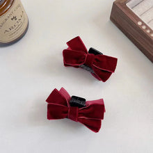 2pcs Black Bow Small Grab Clip Women's Autumn And Winter Vintage Velvet Bangle Clip Hair Clip Style Princess Hair Clip Headwear