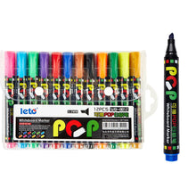 Set de 12 marcadores para pizarra blanca POP, puntas biseladas, borrables, recargables, seguros, no tóxicos, para reuniones de oficina, suministros educativos